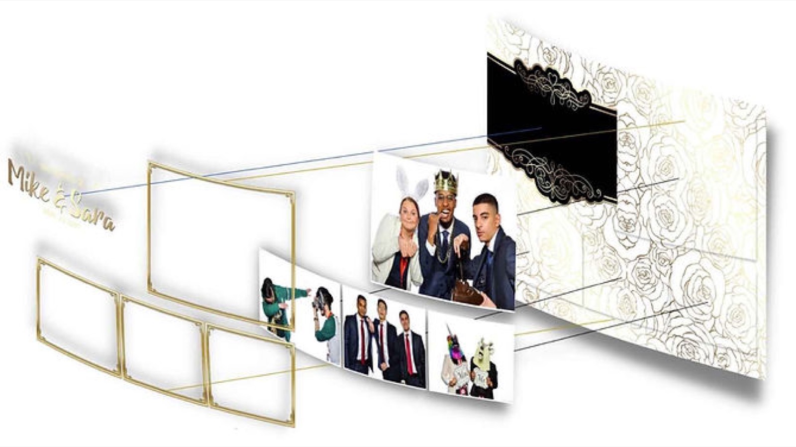 Hand holding a printed wedding photo strip from the GoBooth print booth
